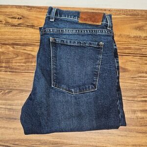 Mott & Bow Mens Slim Fit Jeans Dark Indigo Blue Denim 36x34 Stretch Casual Pants